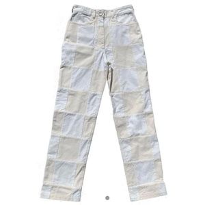 Tyler McGillivary Beige and White Checkerboard Pants